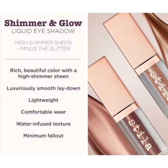 STILA - 🎉HP🎉 NWT - Shimmer & Glow Liquid Eye Shadow/“Pigalle”/Full Size & Boxed - Picture 9 of 12